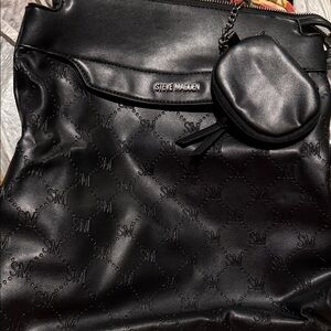 Steve Madden Black Leather Backpack